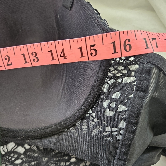 Black Crochet Lace Bustier Corset Top XXL Strapless Longline Sweetheart - Picture 14 of 16